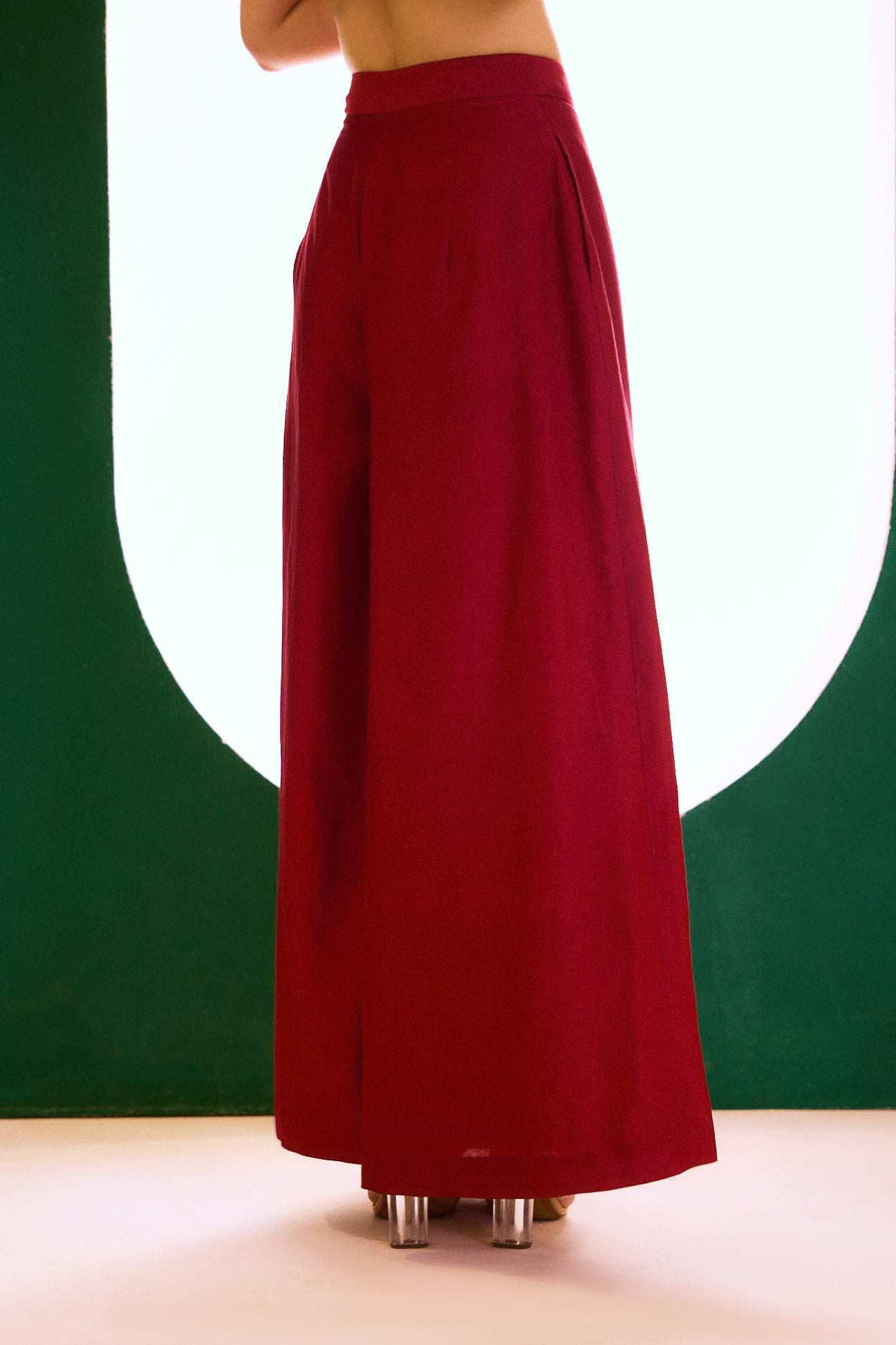 Berry Zealous Embroidered Palazzo Pants