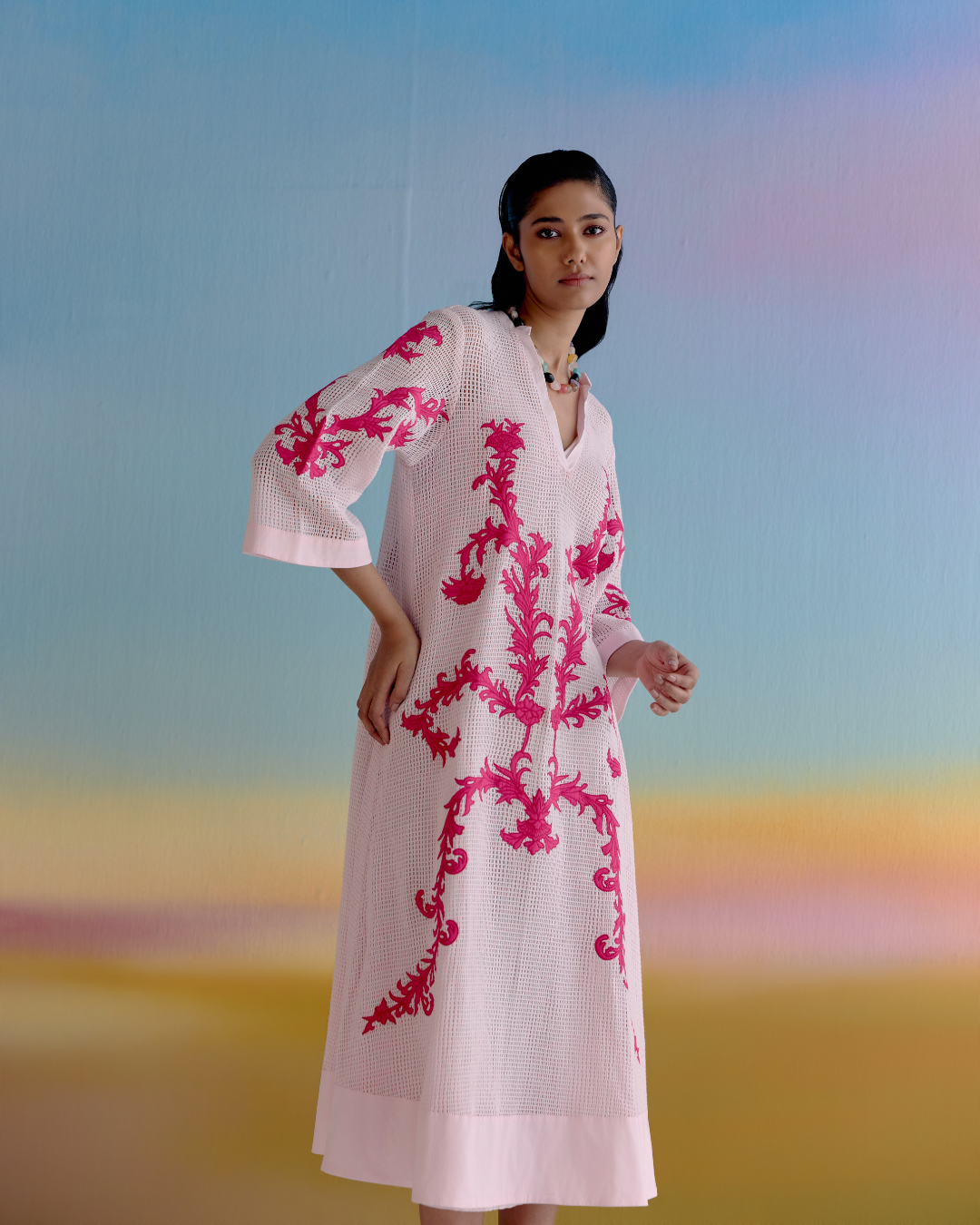 ORCHID VEIL MIDI DRESS