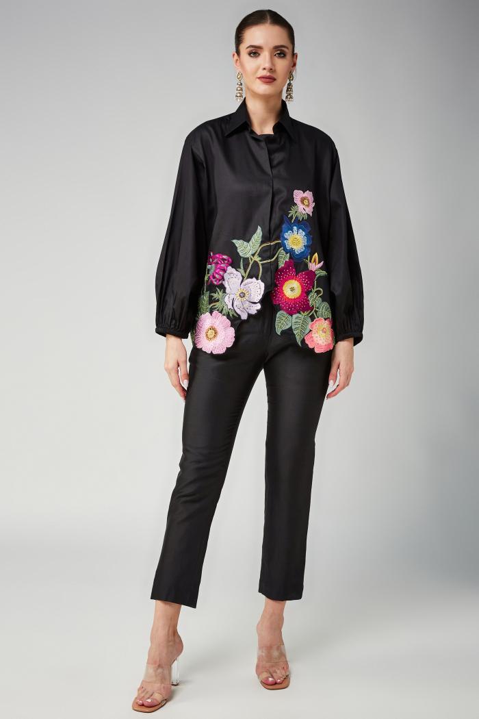 Black Full Loom Oversized Shirt