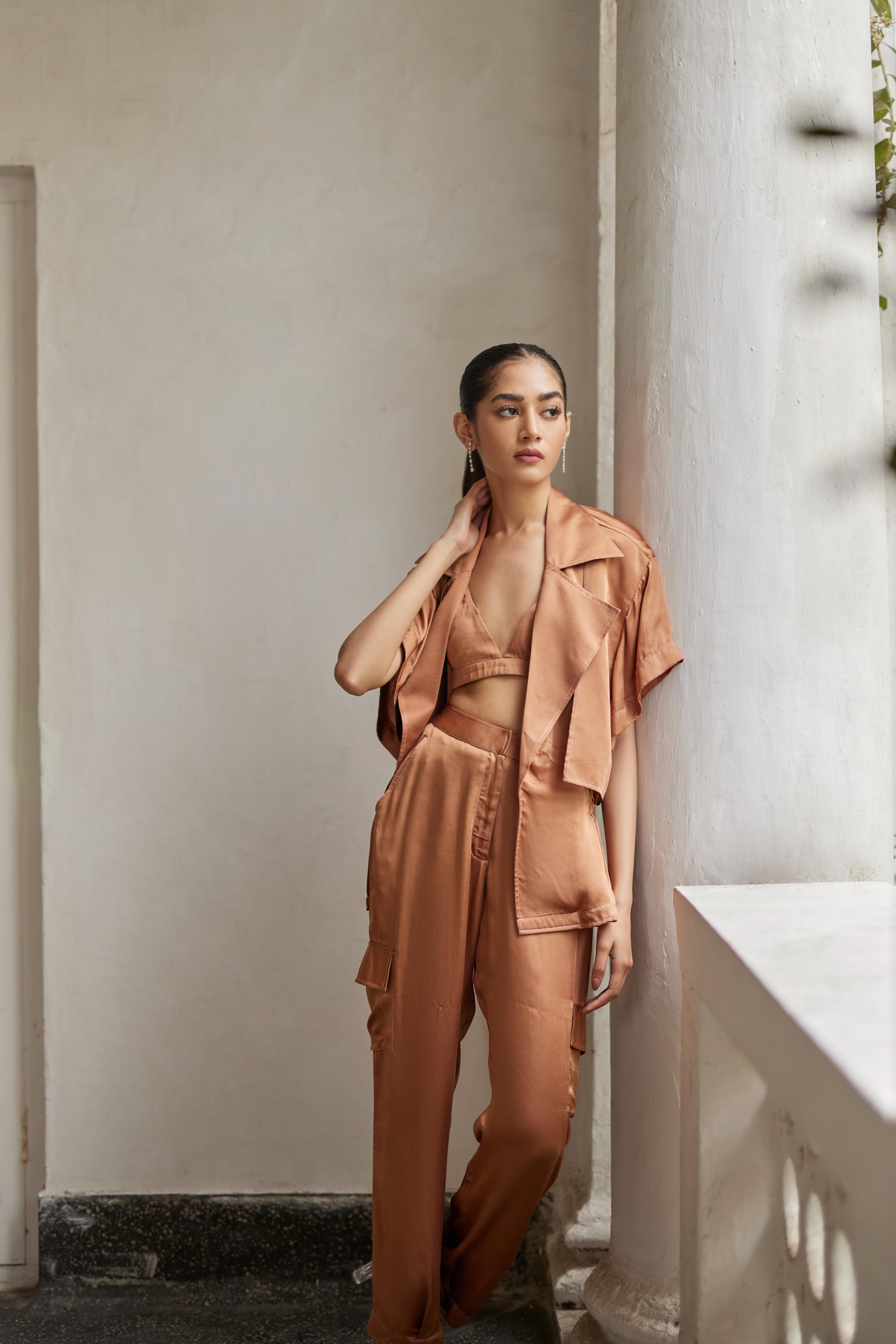 Macchiato Satin Safari Set