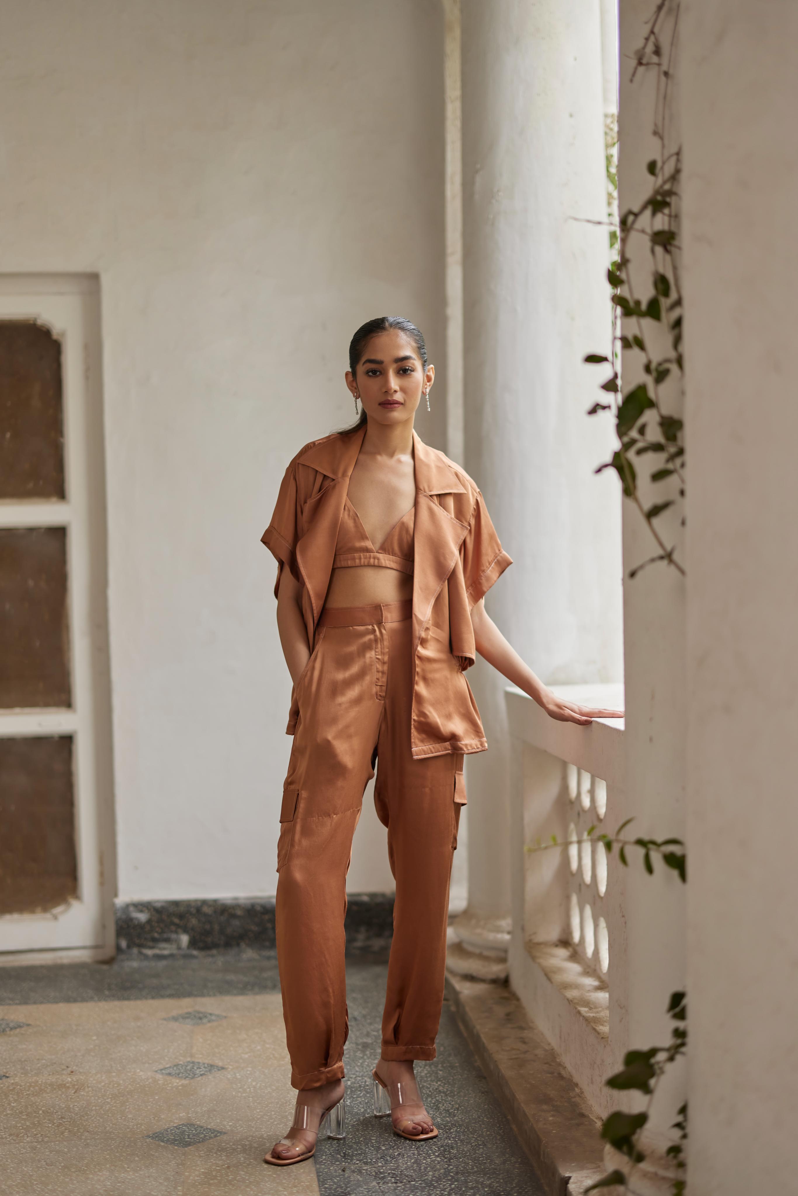 Macchiato Satin Safari Set