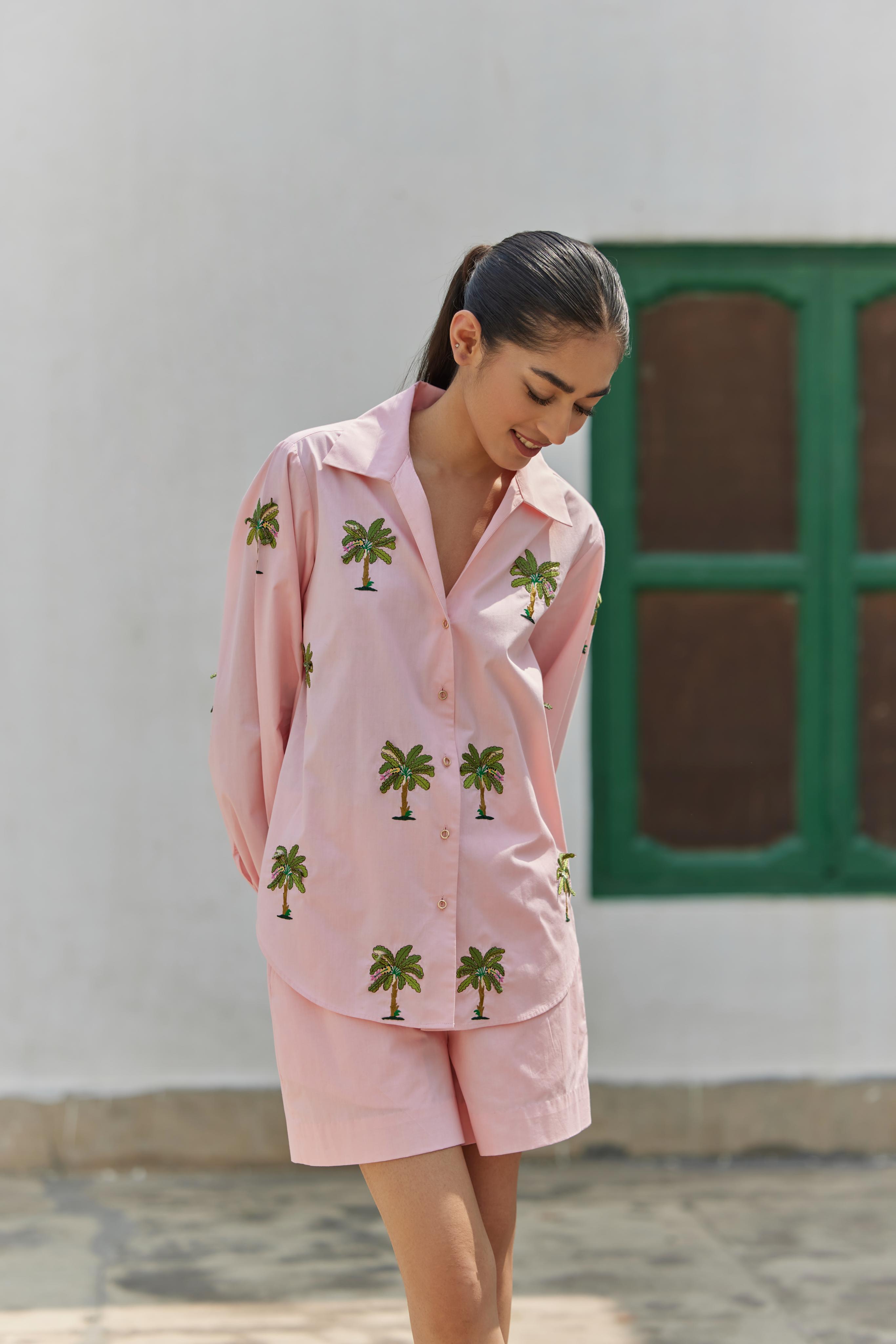 Peach Banana Shirt & Shorts Set