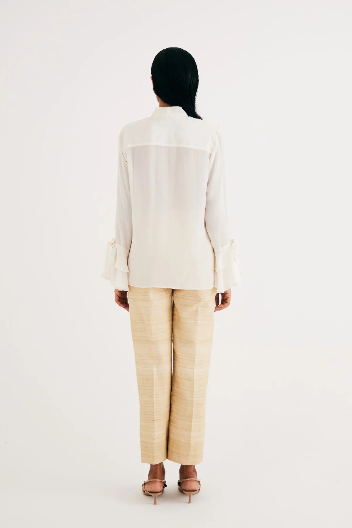 Natural Tussar Handloom Silk Straight Pants