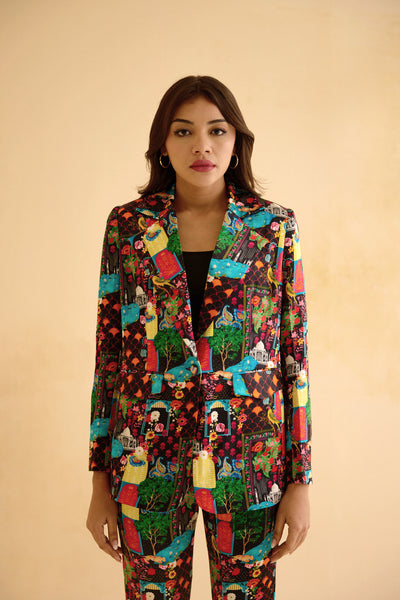 My India Print Blazer