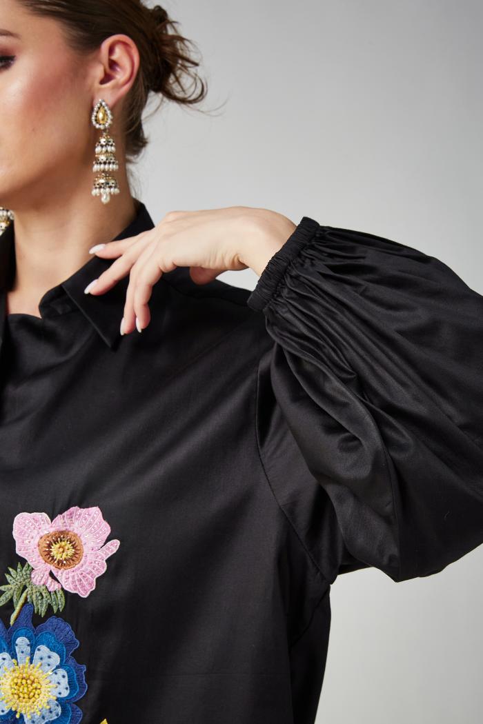 Black Full Loom Oversized Shirt