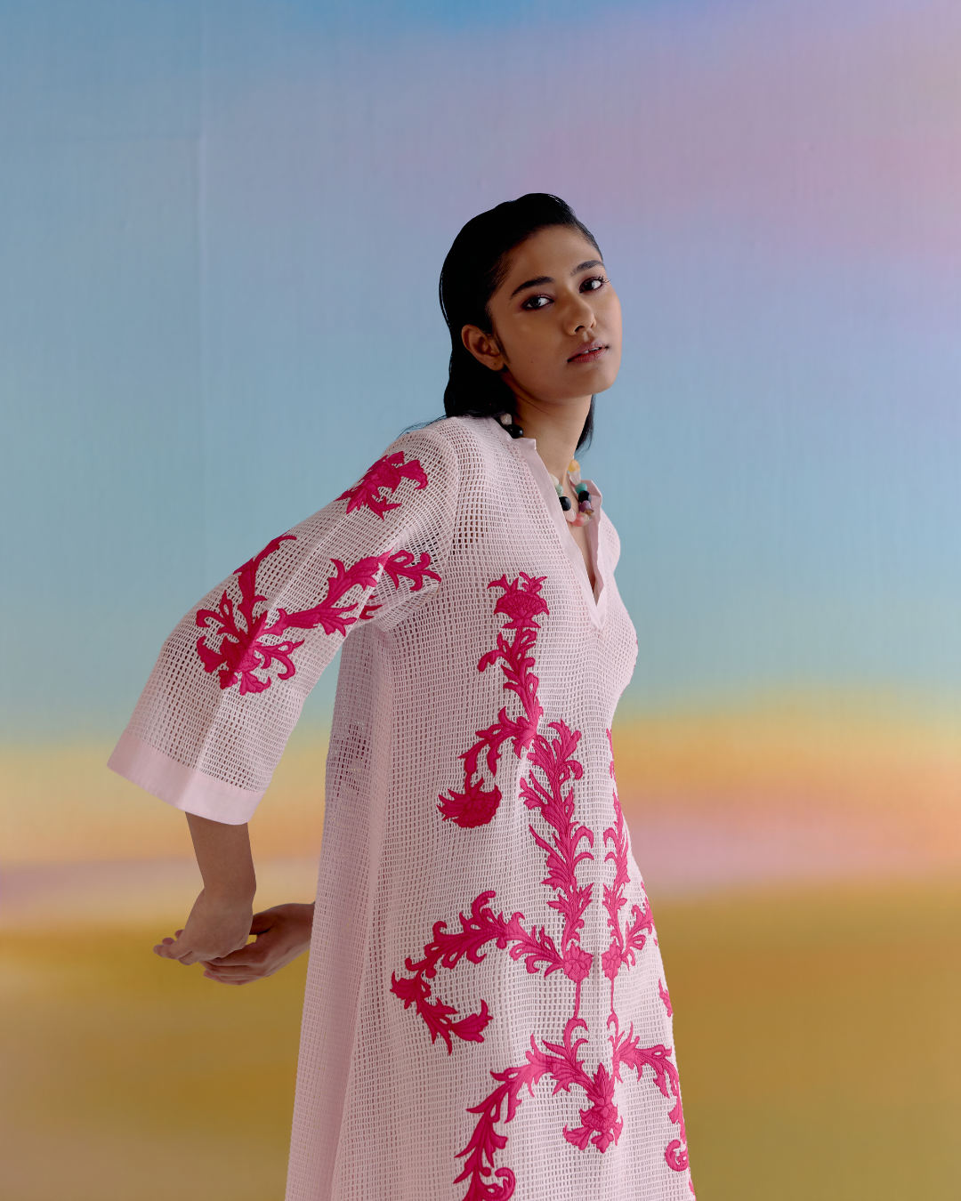 ORCHID VEIL MIDI DRESS