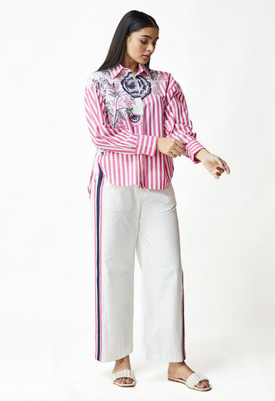 Ella Floral Stripe Shirt & Pant Set