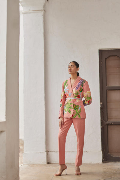 Peach Peony Tropical Dream Jacket Set