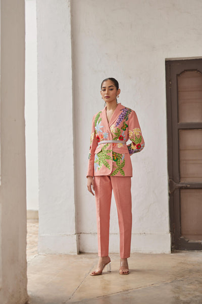Peach Peony Tropical Dream Jacket Set