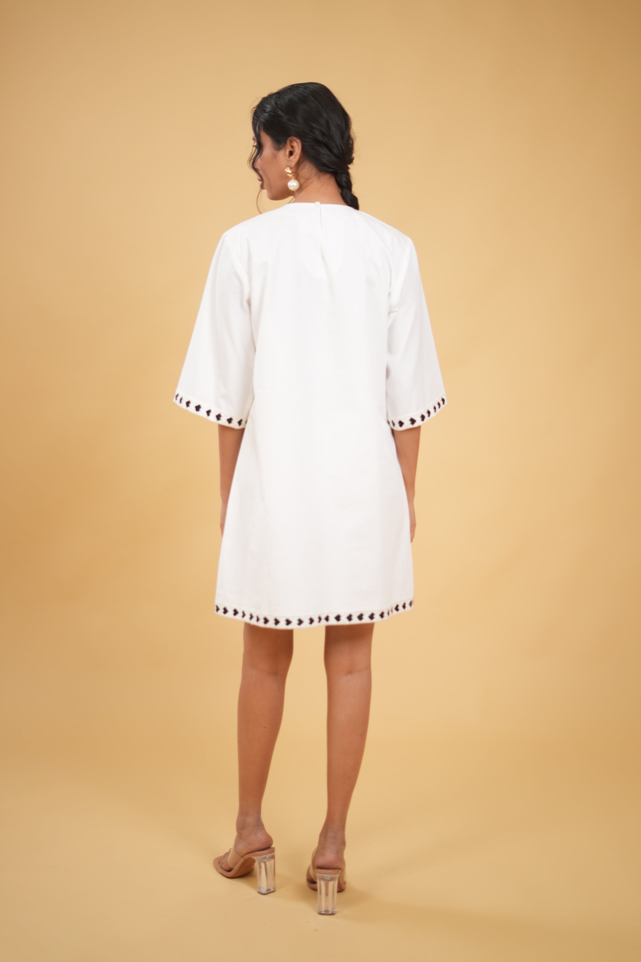 Camellia Embroidered Shift Dress