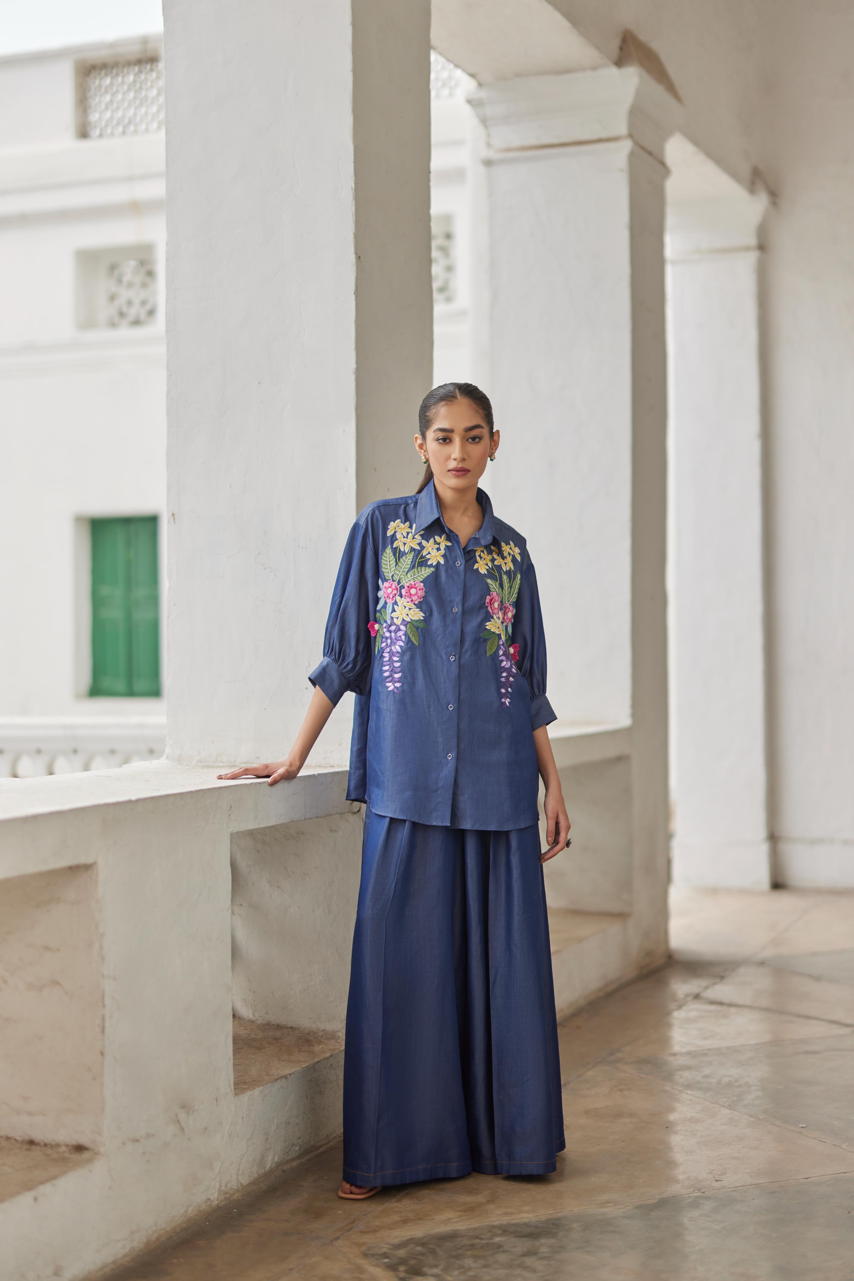 Denim Embroidered Shirt