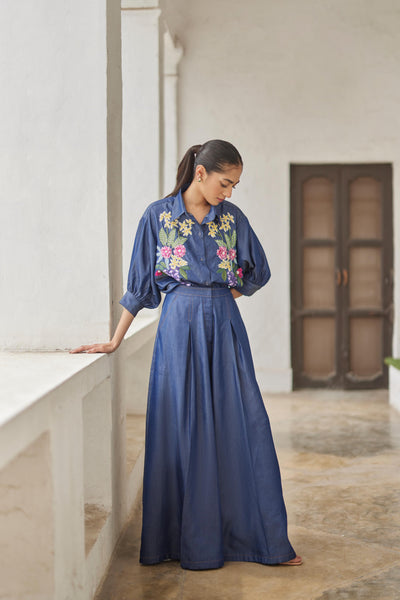 Denim Embroidered Shirt