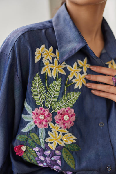 Denim Embroidered Shirt