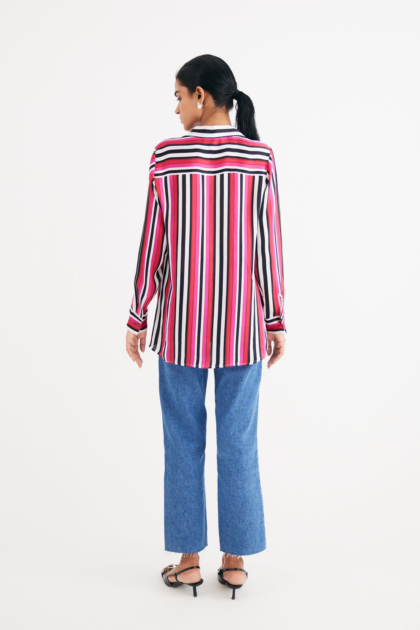 Pink Stripe Silk Shirt