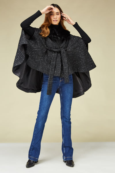 Black Tweed Cape