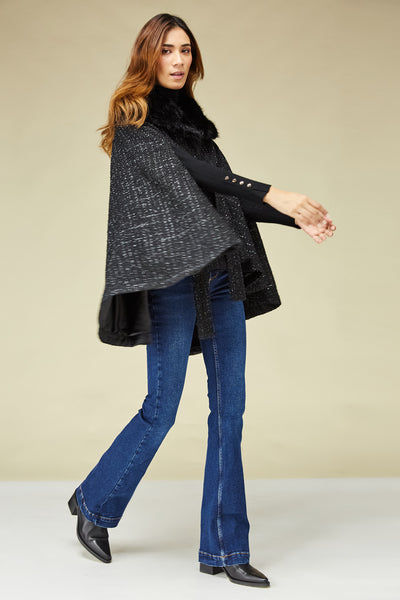 Black Tweed Cape