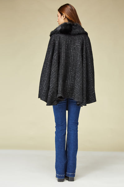 Black Tweed Cape