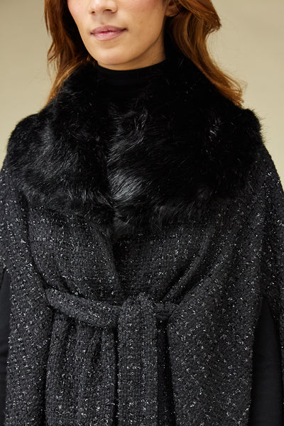 Black Tweed Cape