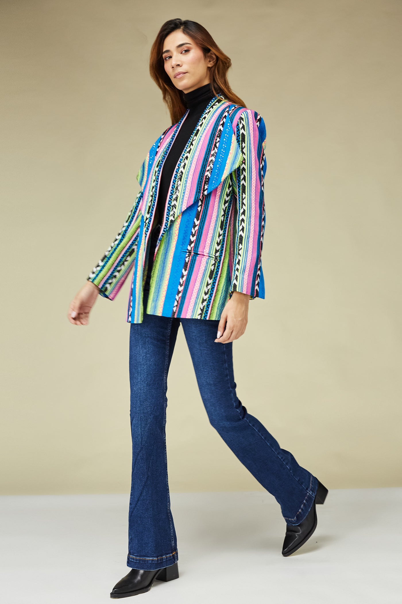 Blue Stripe Handloom Jacket