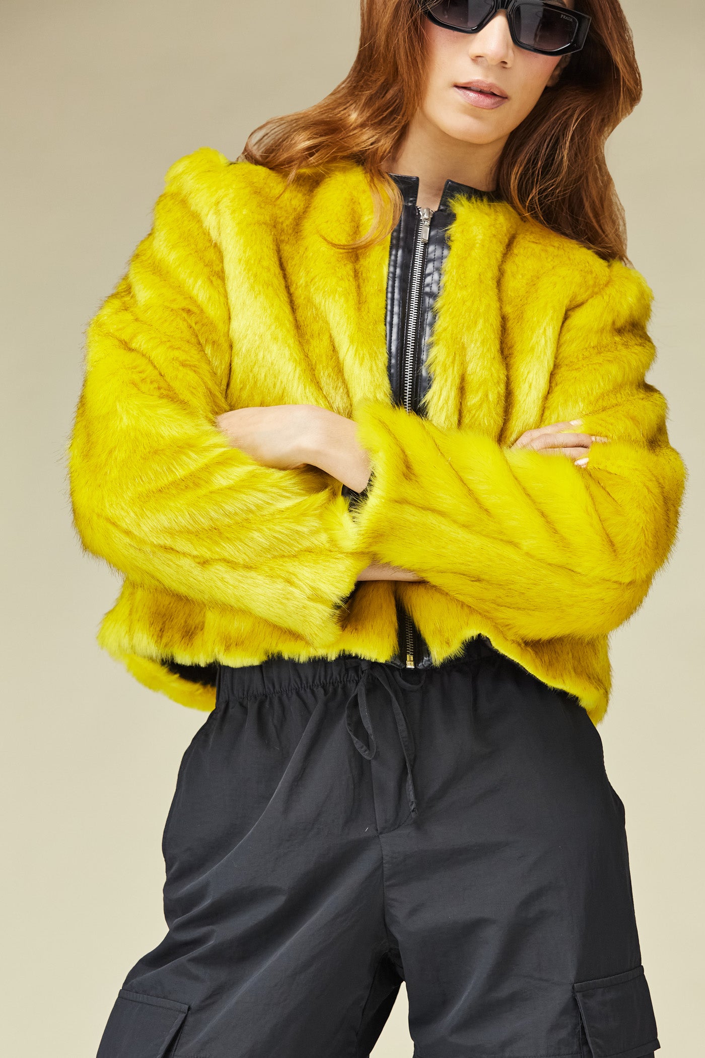 Canary Fur Jacket, Yellow Canary Fur Jacket, BeTrue, Be True