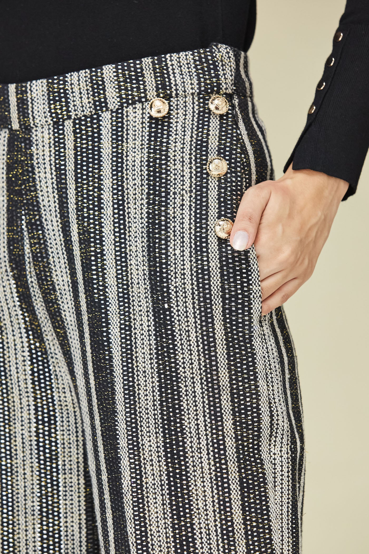 Black and Silver Handloom Pants