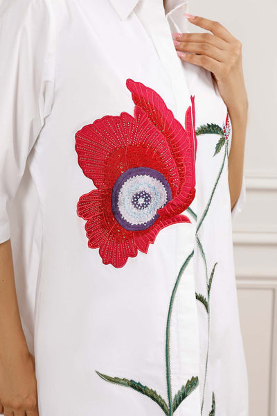 Red Poppy Shirt Dress