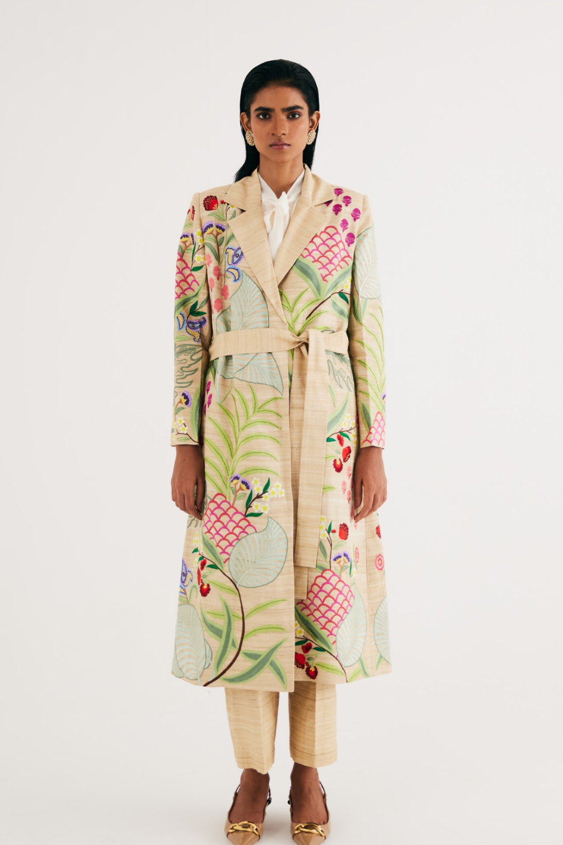 Temple Golden Long Silk Jacket