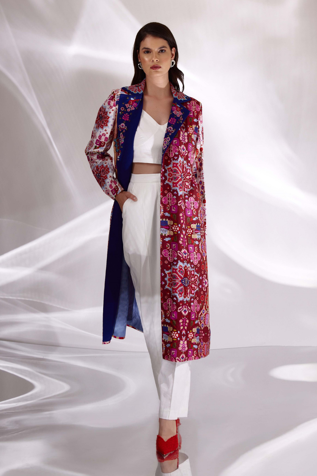 Mix Print Hand Embroidered Jacket