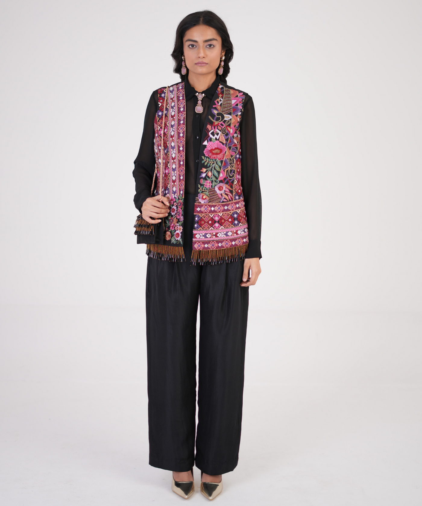 opulent silk pleated pants