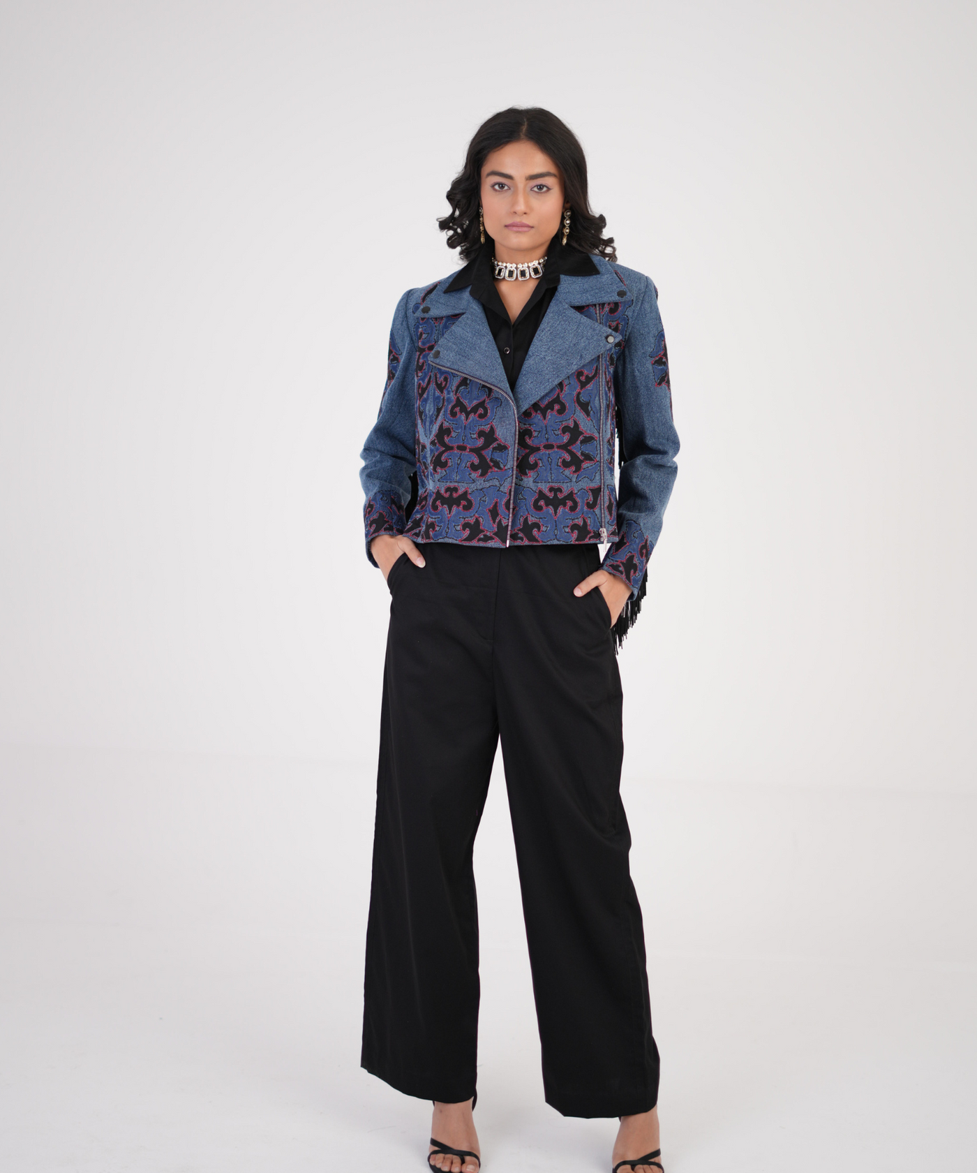 Artful Denim Biker Jacket