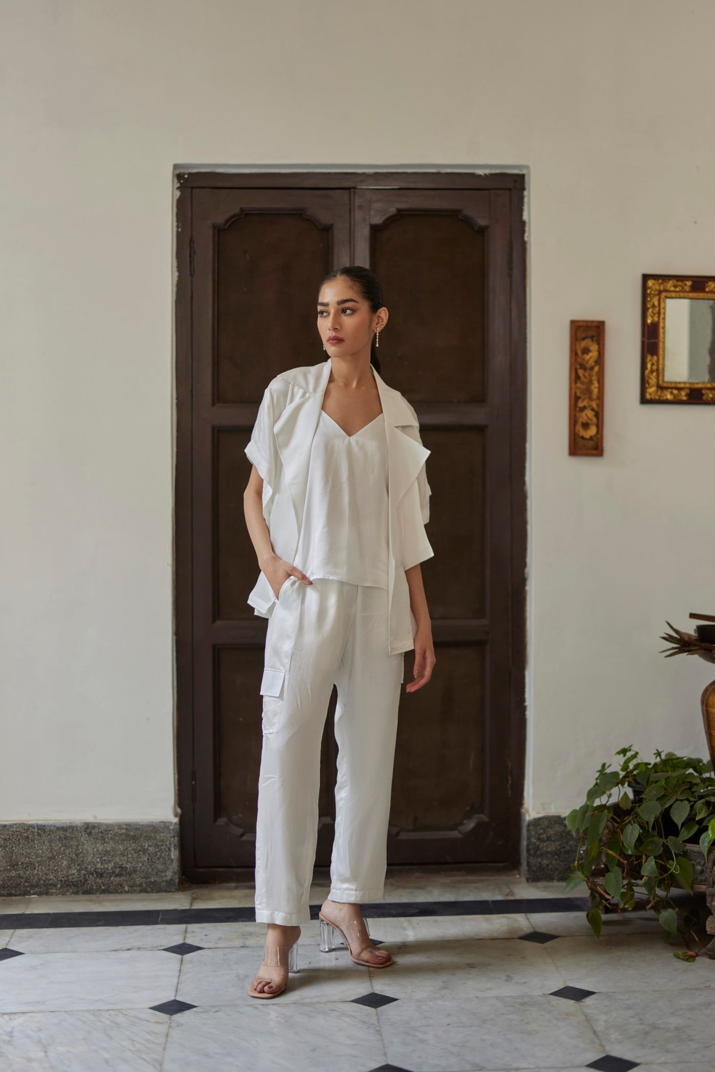 White Silk Safari Set