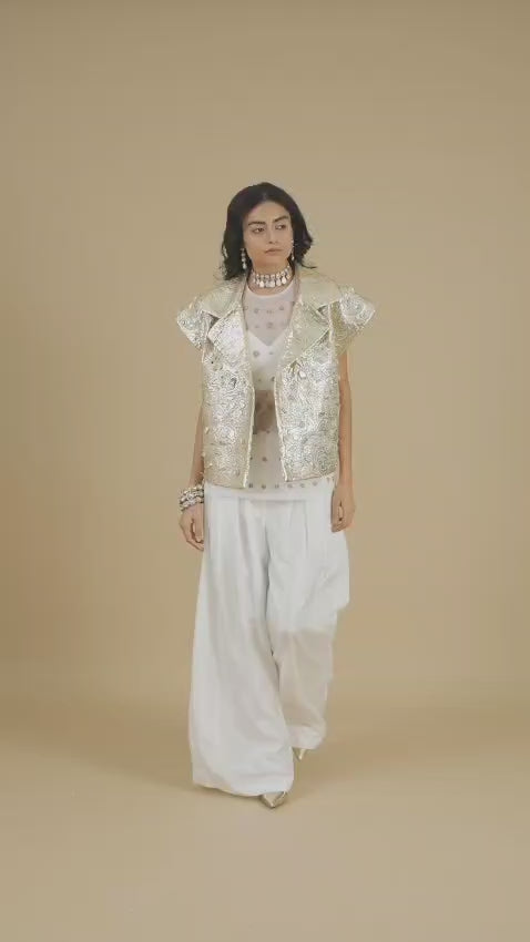 Silk Wave Palazzo Pant