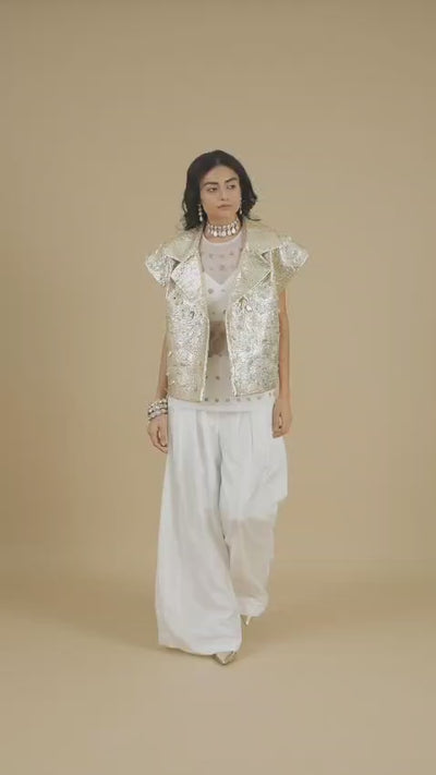 Silk Wave Palazzo Pant