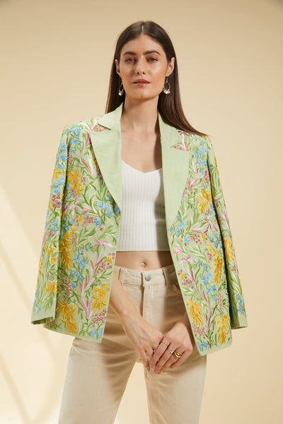 The Embroidered Orient Sea Blazer, 100% Linen, Machine and Hand Embroidery, Cotton linen fabric, BeTrue, Be True