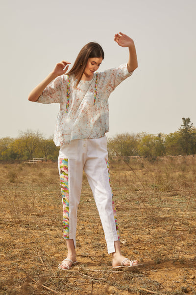 Camo Panel Pants, linen pants are casual yet trendy, hand embroidery, BeTrue, Be True