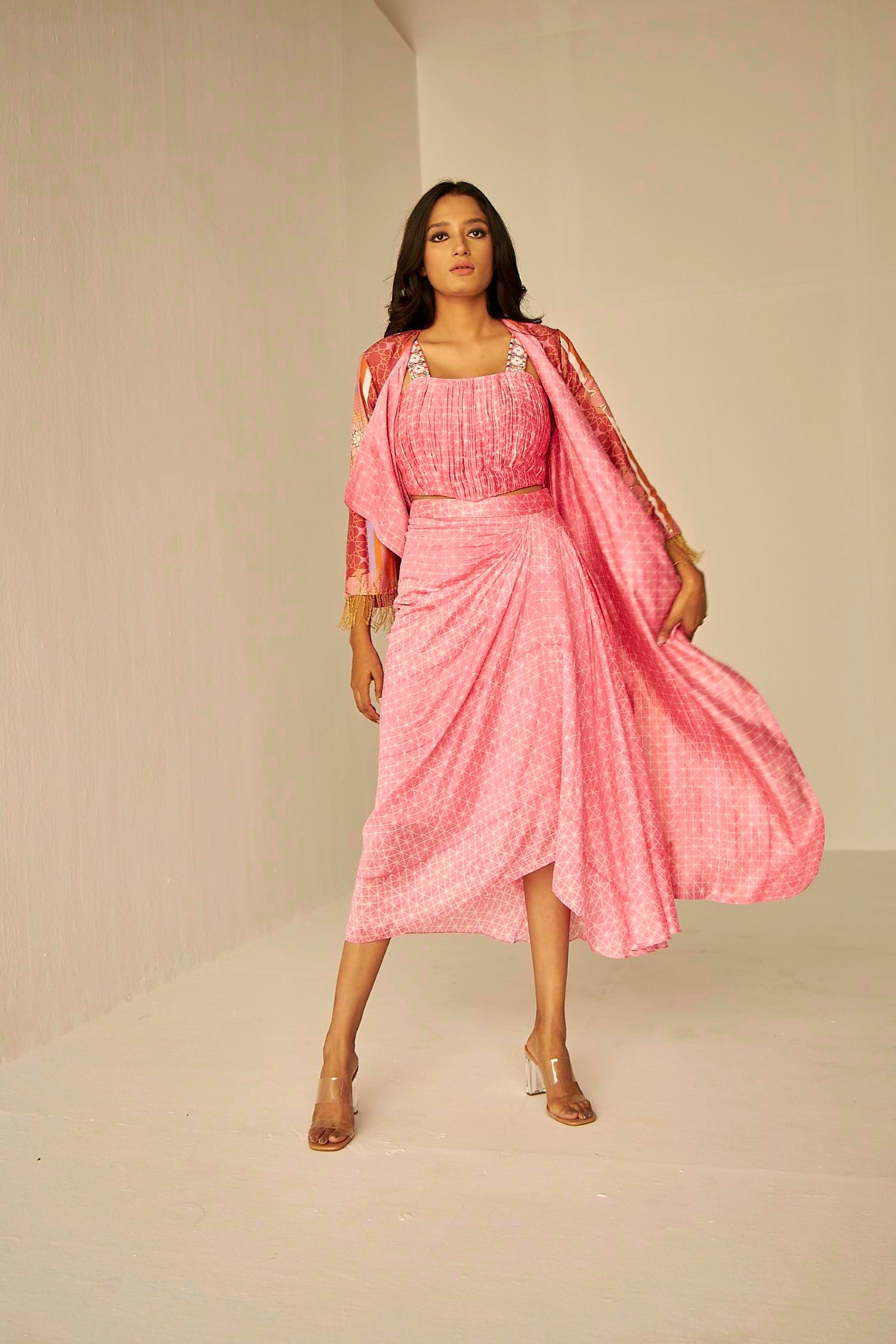 Pink- Resort Shibori Cape Set, BeTrue, Be True