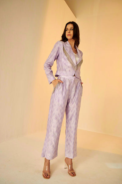 Lilac Shibori Short Jacket And Pant set, BeTrue, Be True