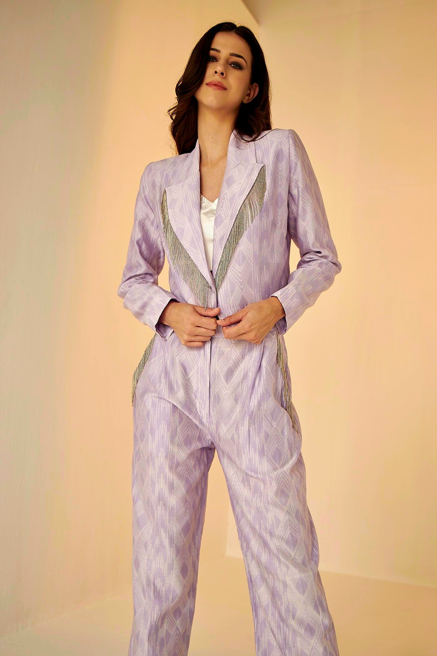 Lilac Shibori Short Jacket And Pant set, BeTrue, Be True