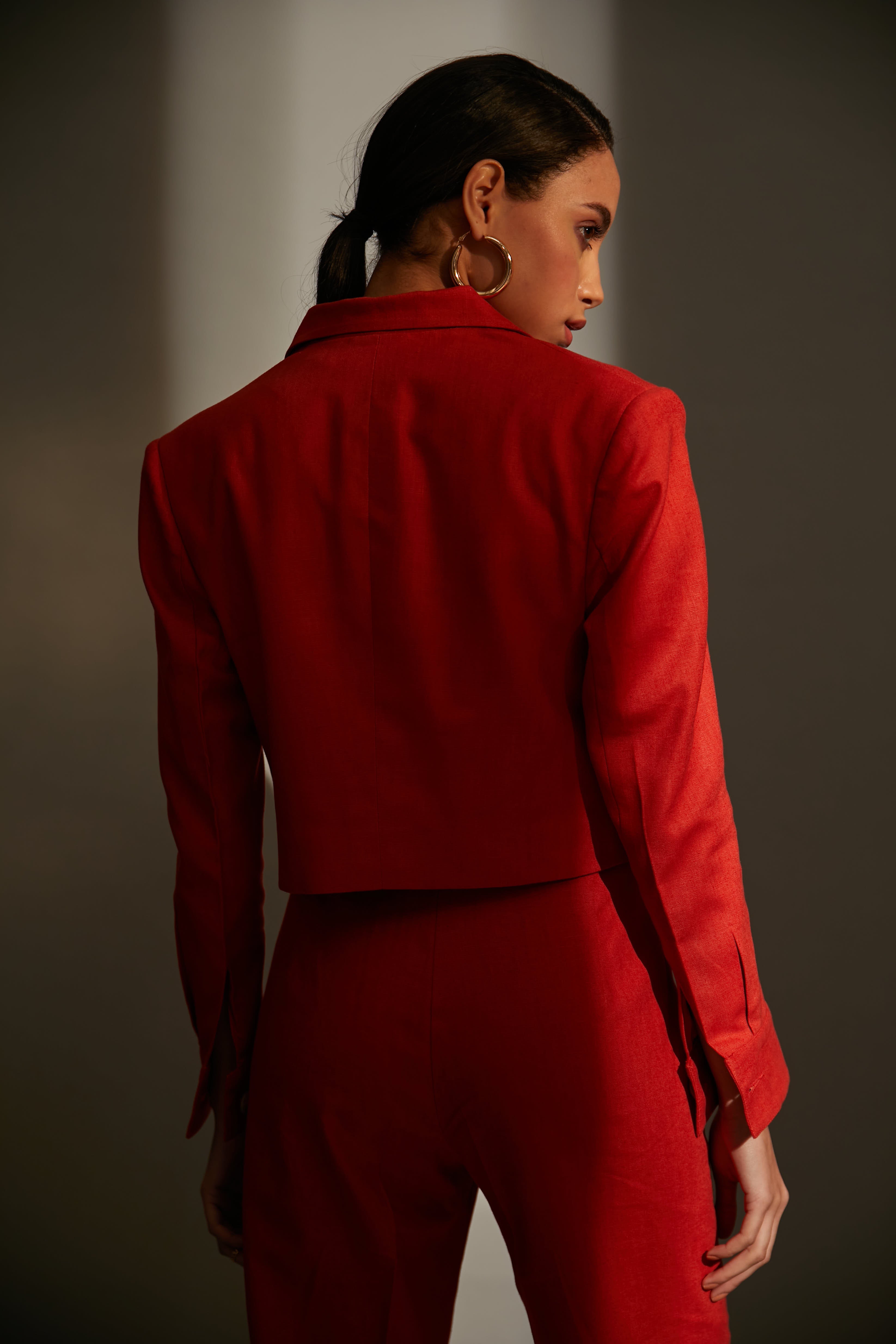 Berry Blazer And Culottes
