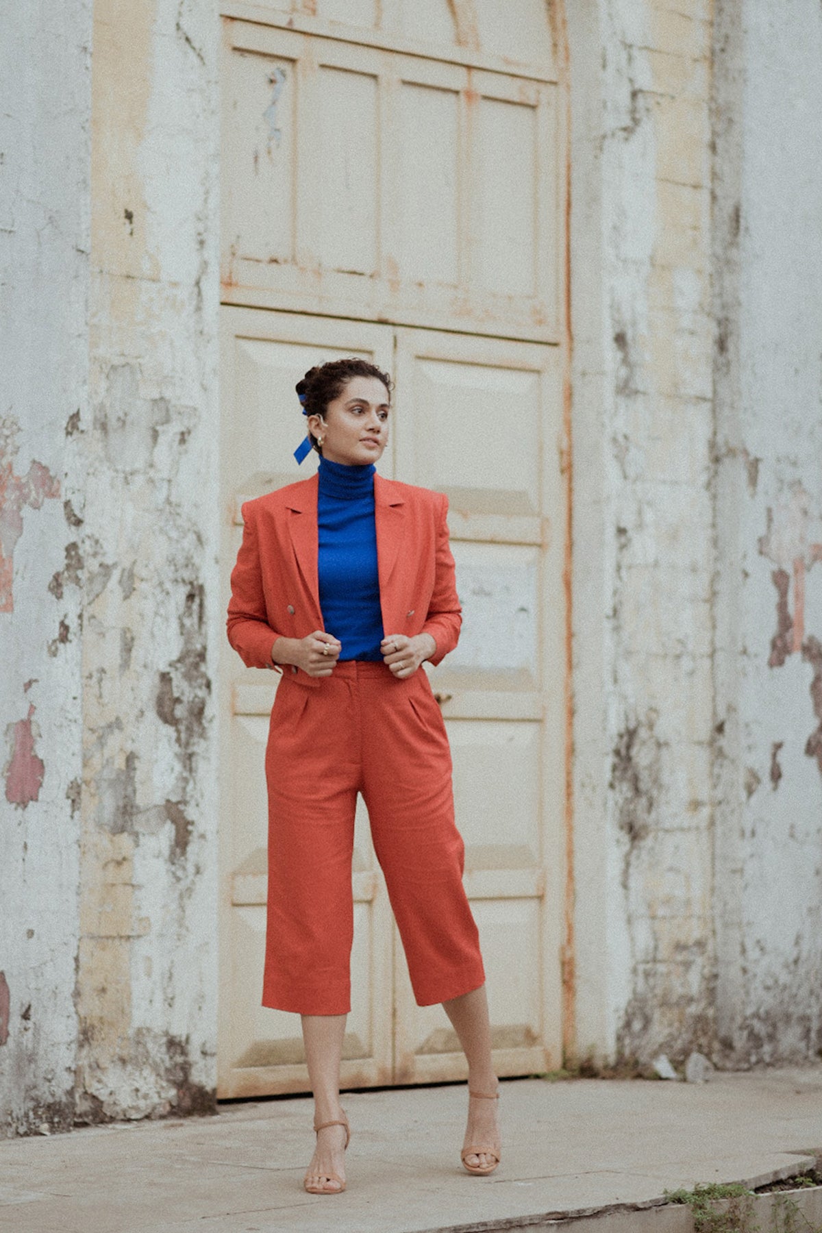 Berry Blazer And Culottes